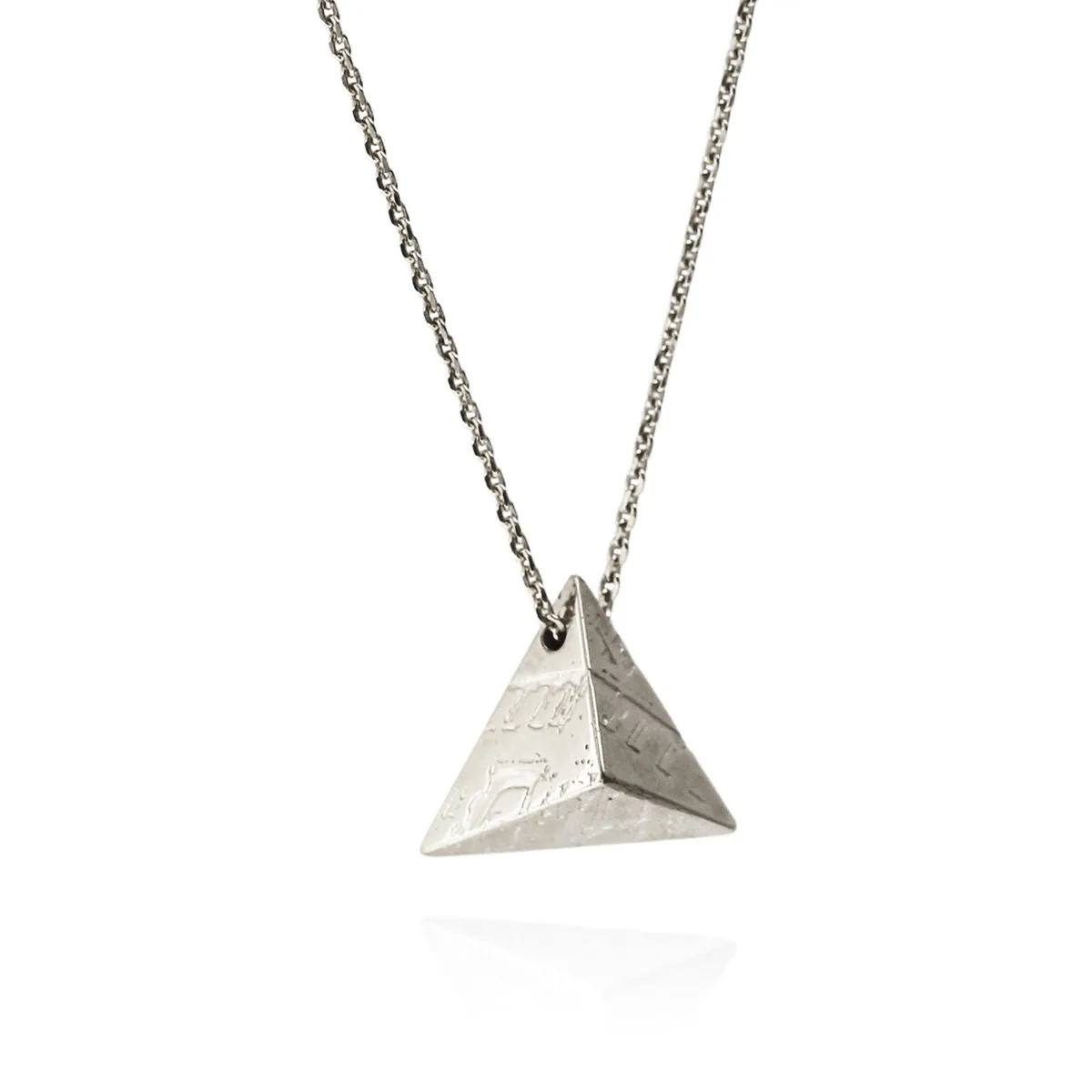 Double-Sided Souvenir Pyramid Pendant - Sterling Silver