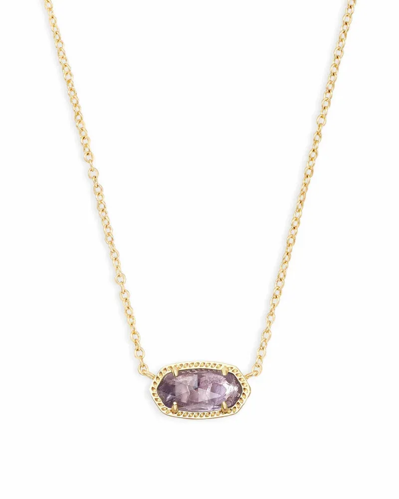 Elisa Gold Pendant Necklace in Amethyst