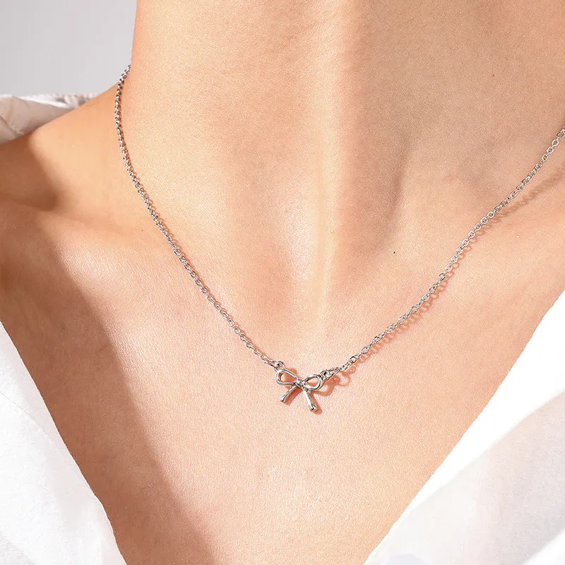 European American Sweet Luxe Metal Bow Necklace Collection - Vienna Verve