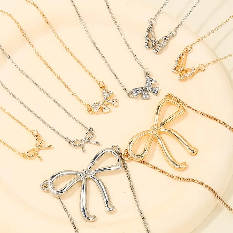 European American Sweet Luxe Metal Bow Necklace Collection - Vienna Verve