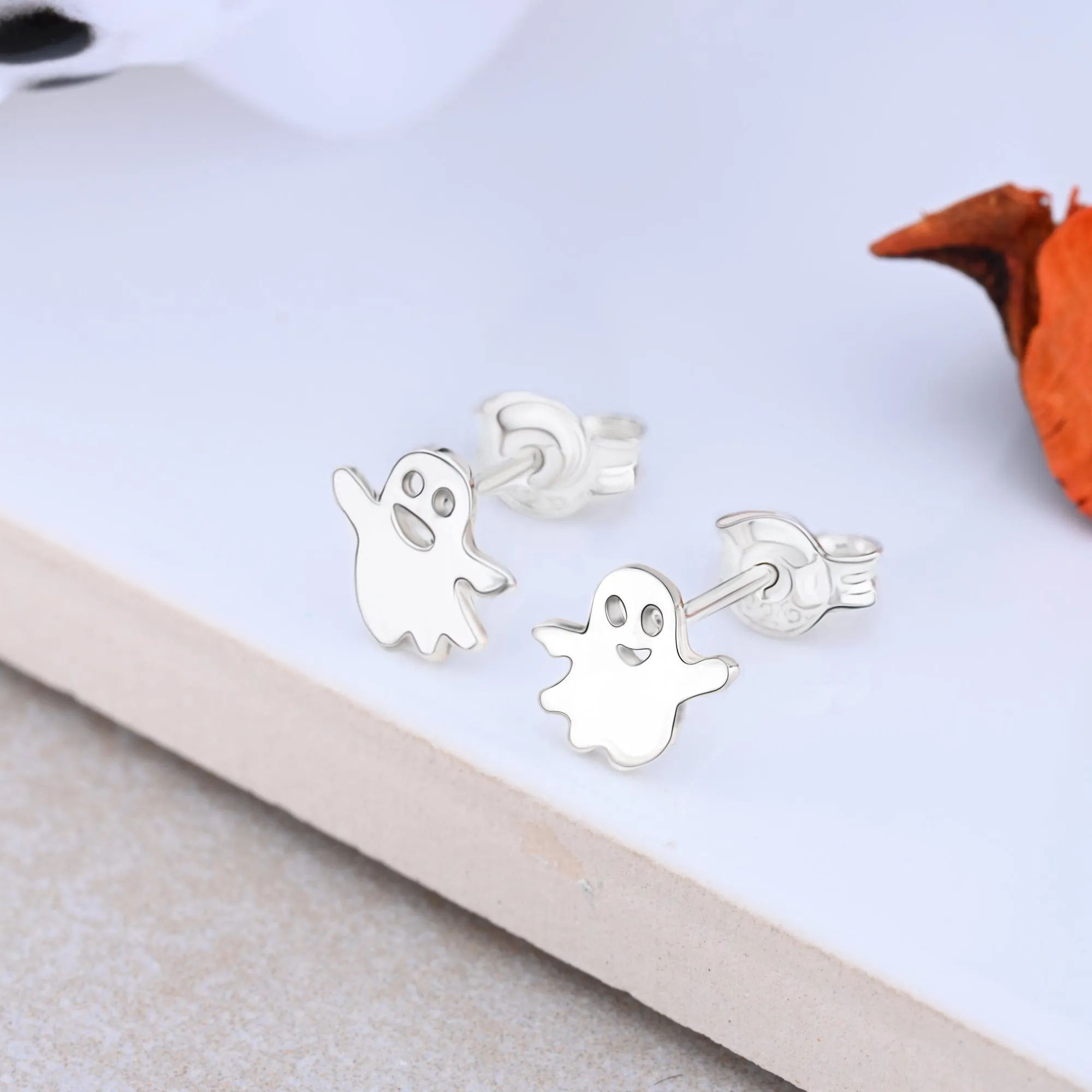 Fa-boo-lous Ghost Stud Earrings Sterling Silver