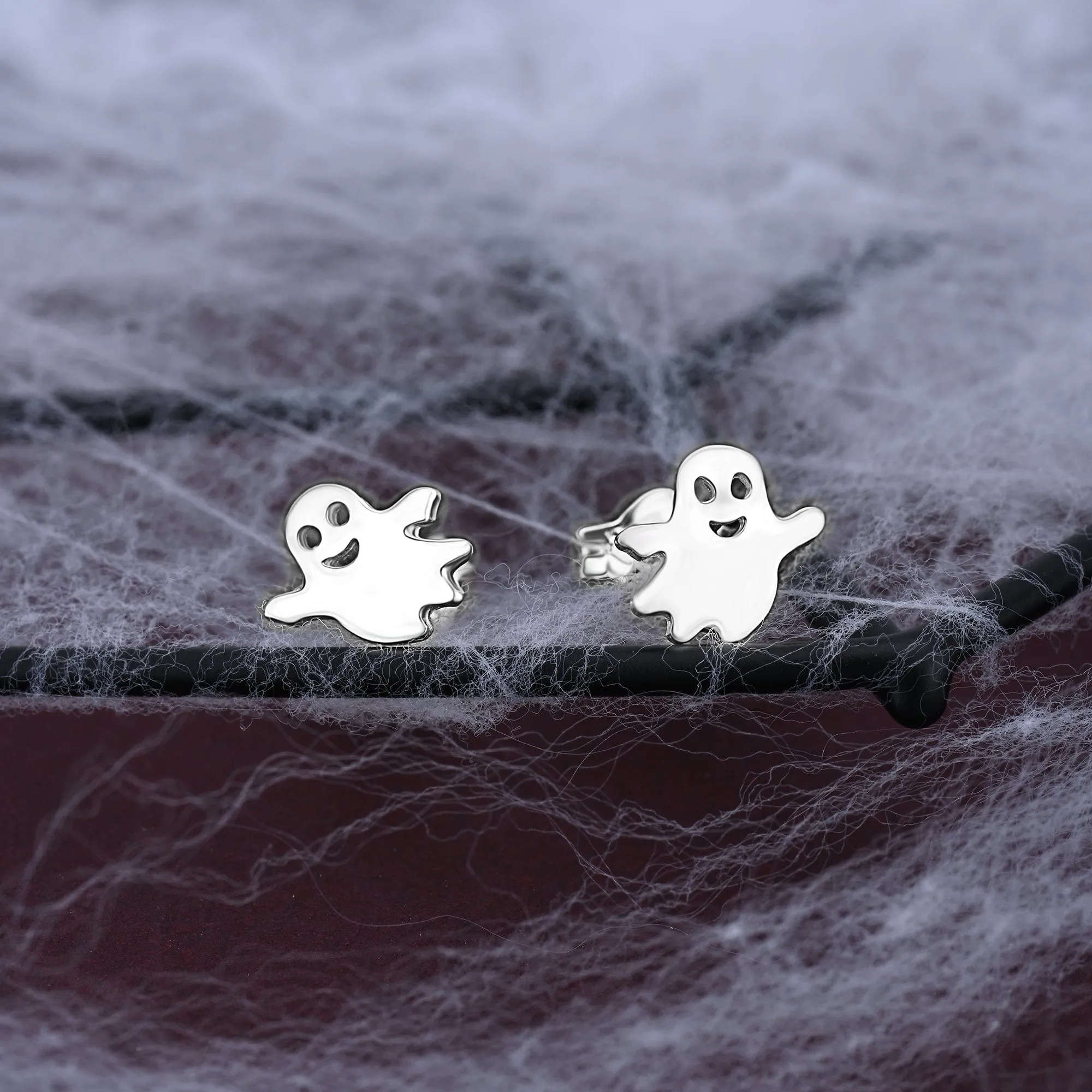 Fa-boo-lous Ghost Stud Earrings Sterling Silver