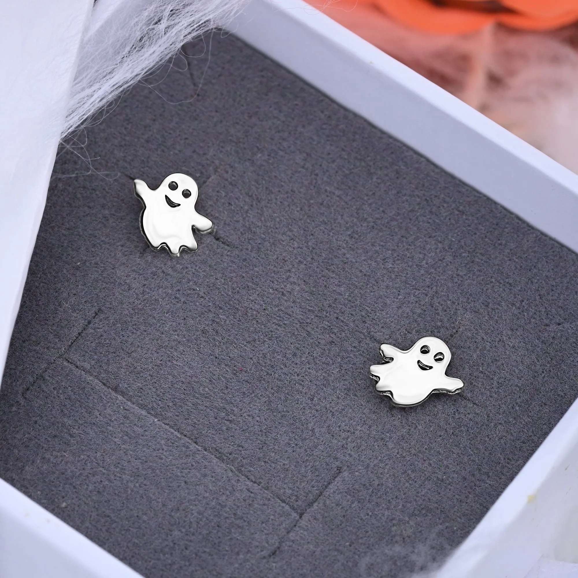 Fa-boo-lous Ghost Stud Earrings Sterling Silver