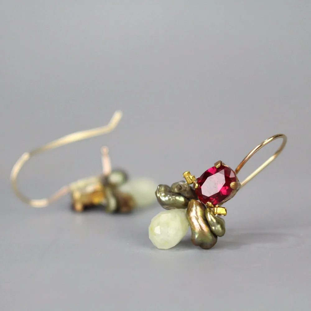 Fuchsia Small Bee Earrings