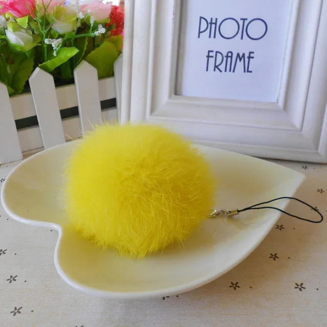 fur pom keychain Real Rabbit Fur Ball Key chains fur keyring porte clef llaveros Key Chain For Bag Charm navidad regalos