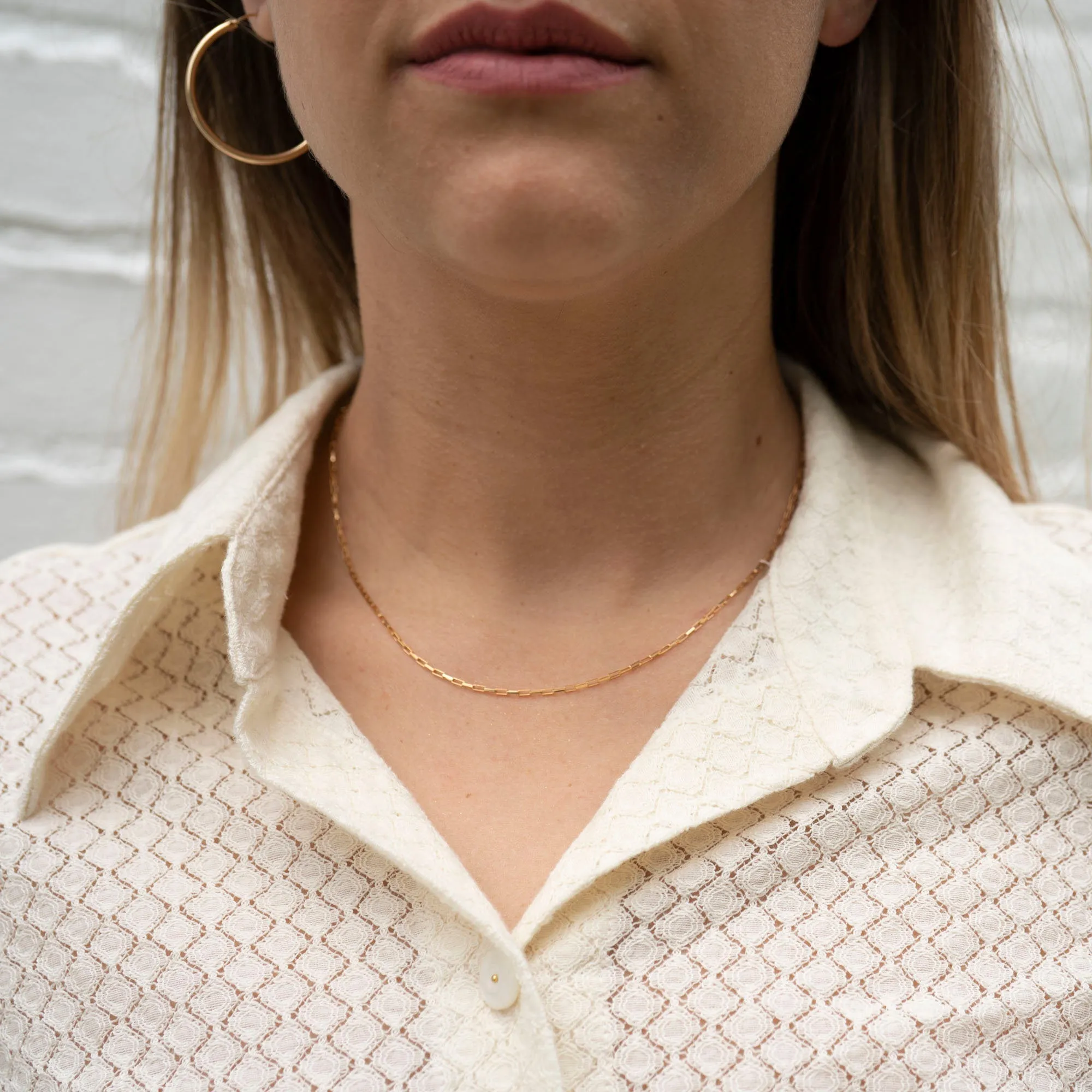 Gold Filled Thin Box Necklace