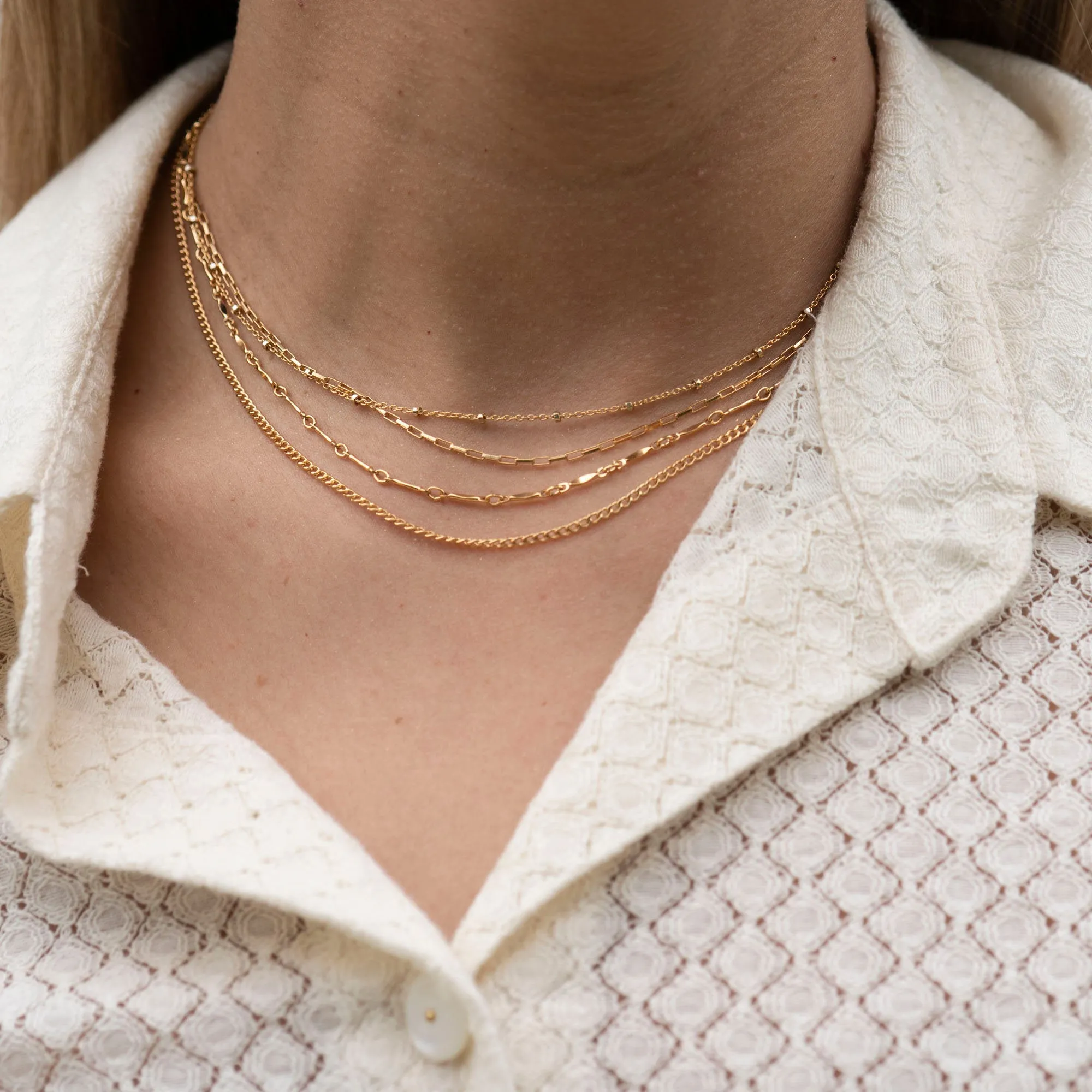 Gold Filled Thin Box Necklace