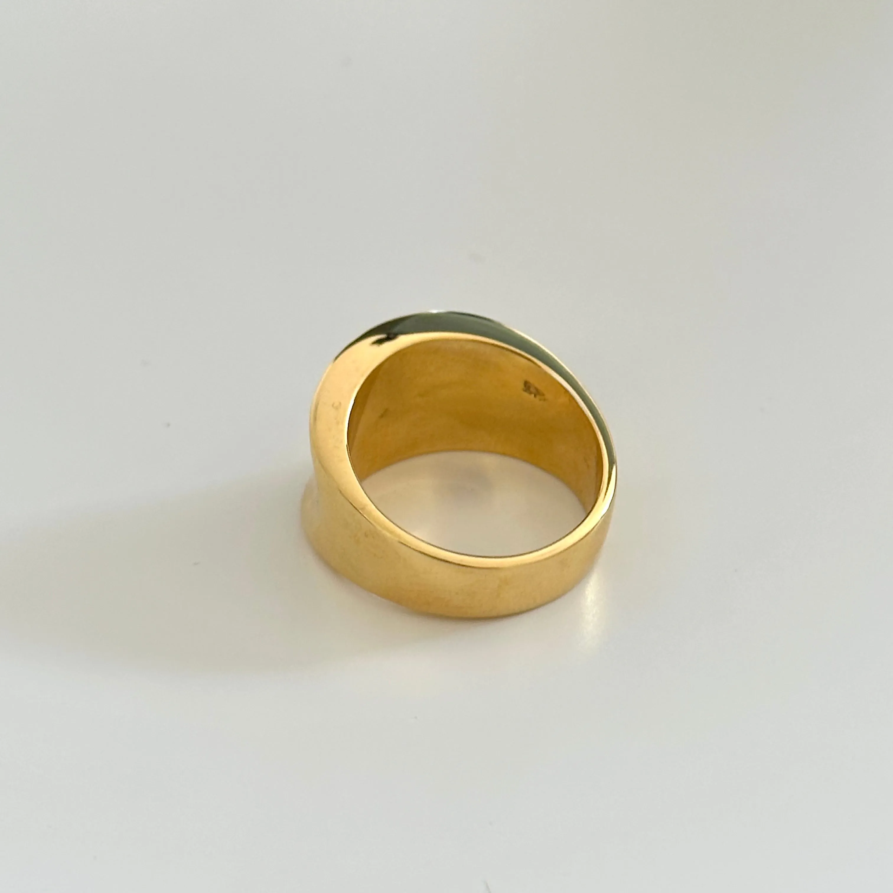 Gold Plated Sterling Silver Concave Tapered Ring