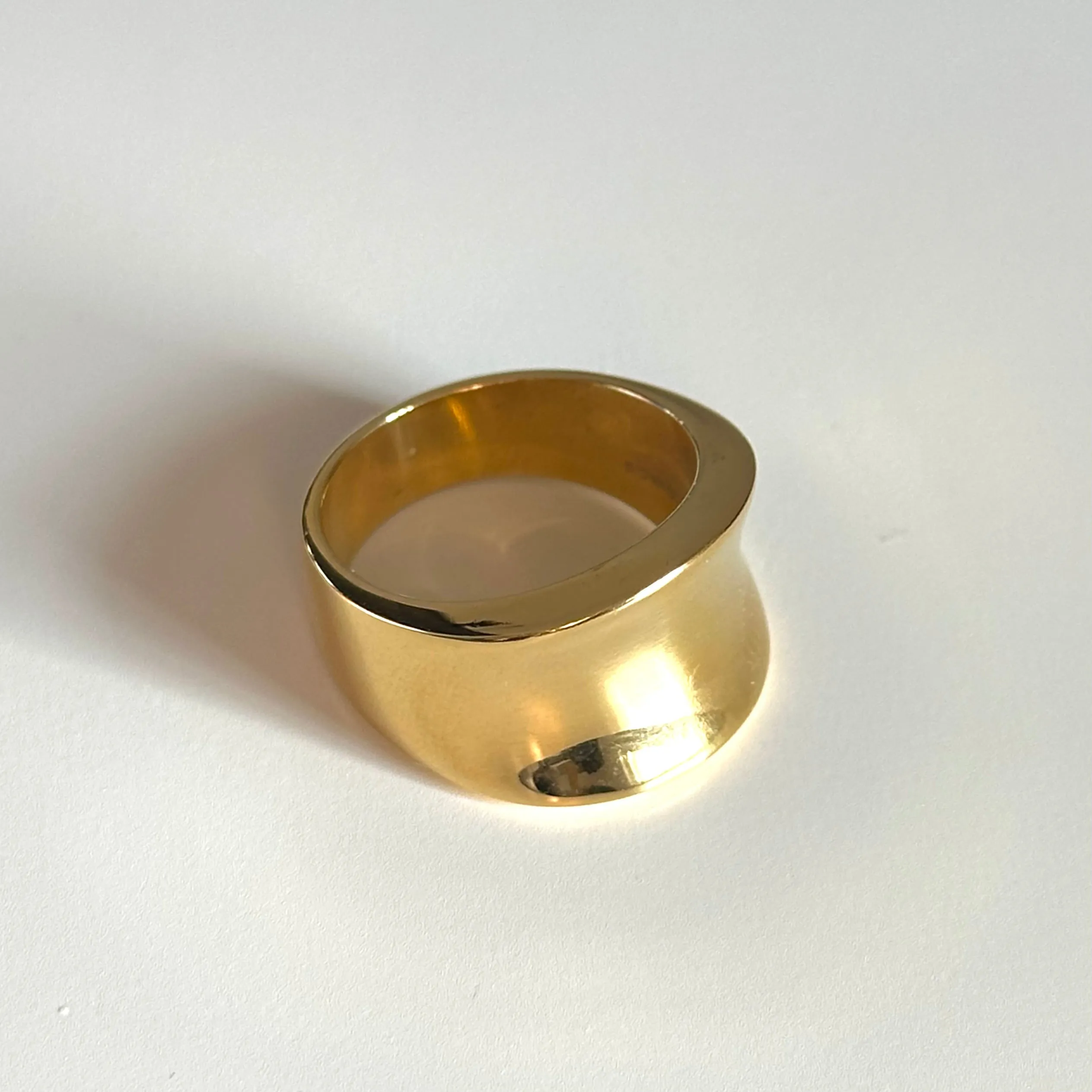 Gold Plated Sterling Silver Concave Tapered Ring