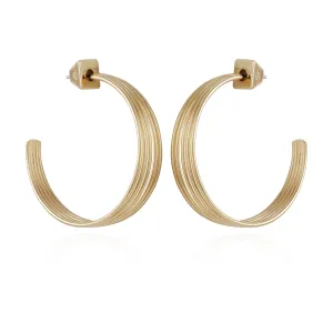 Goldtone Open Stacked Hoop Earrings