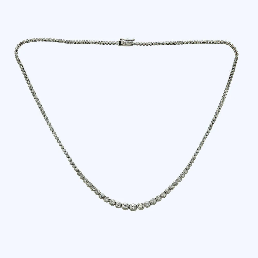 Graduated Diamond Line Necklace