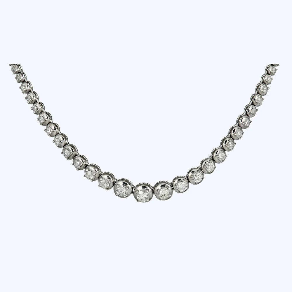 Graduated Diamond Line Necklace