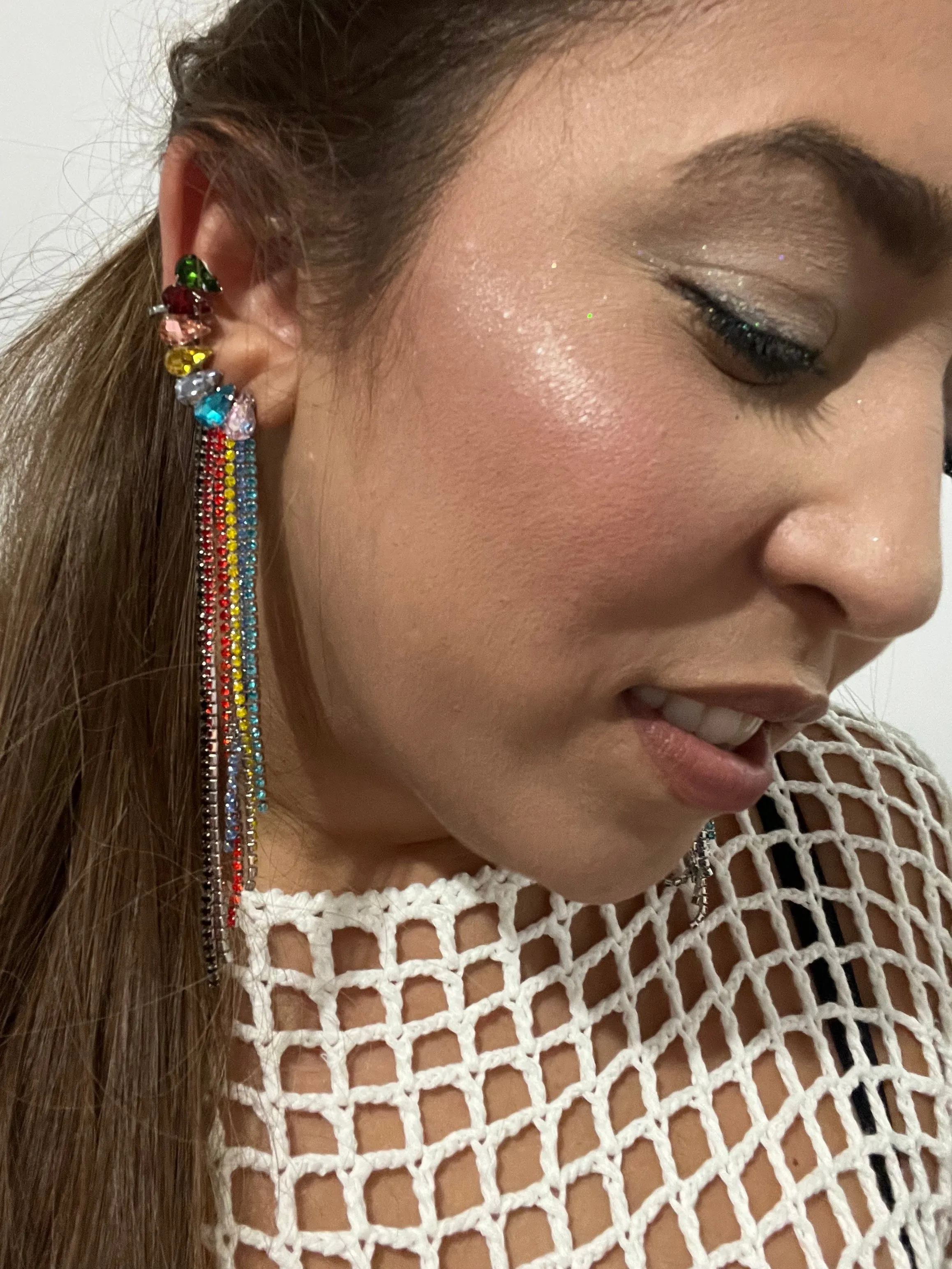 Heart Tassel Earcuff Earrings (multicolor)