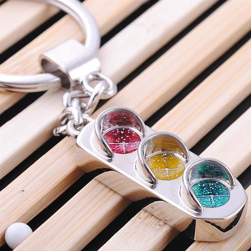 High quality Traffic lights type keychain model key chains jewelry sports trinket key ring