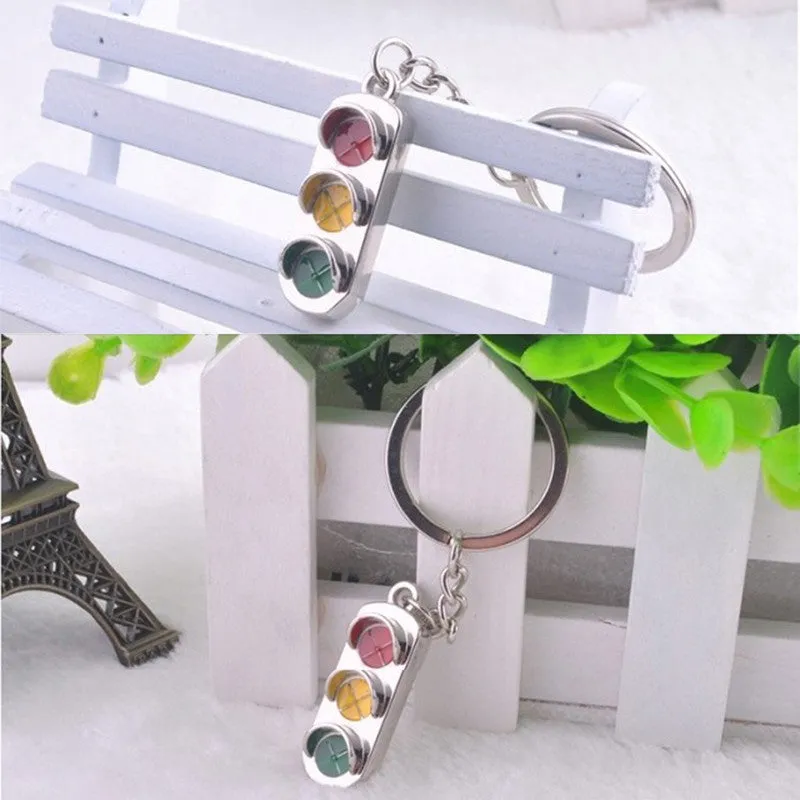 High quality Traffic lights type keychain model key chains jewelry sports trinket key ring