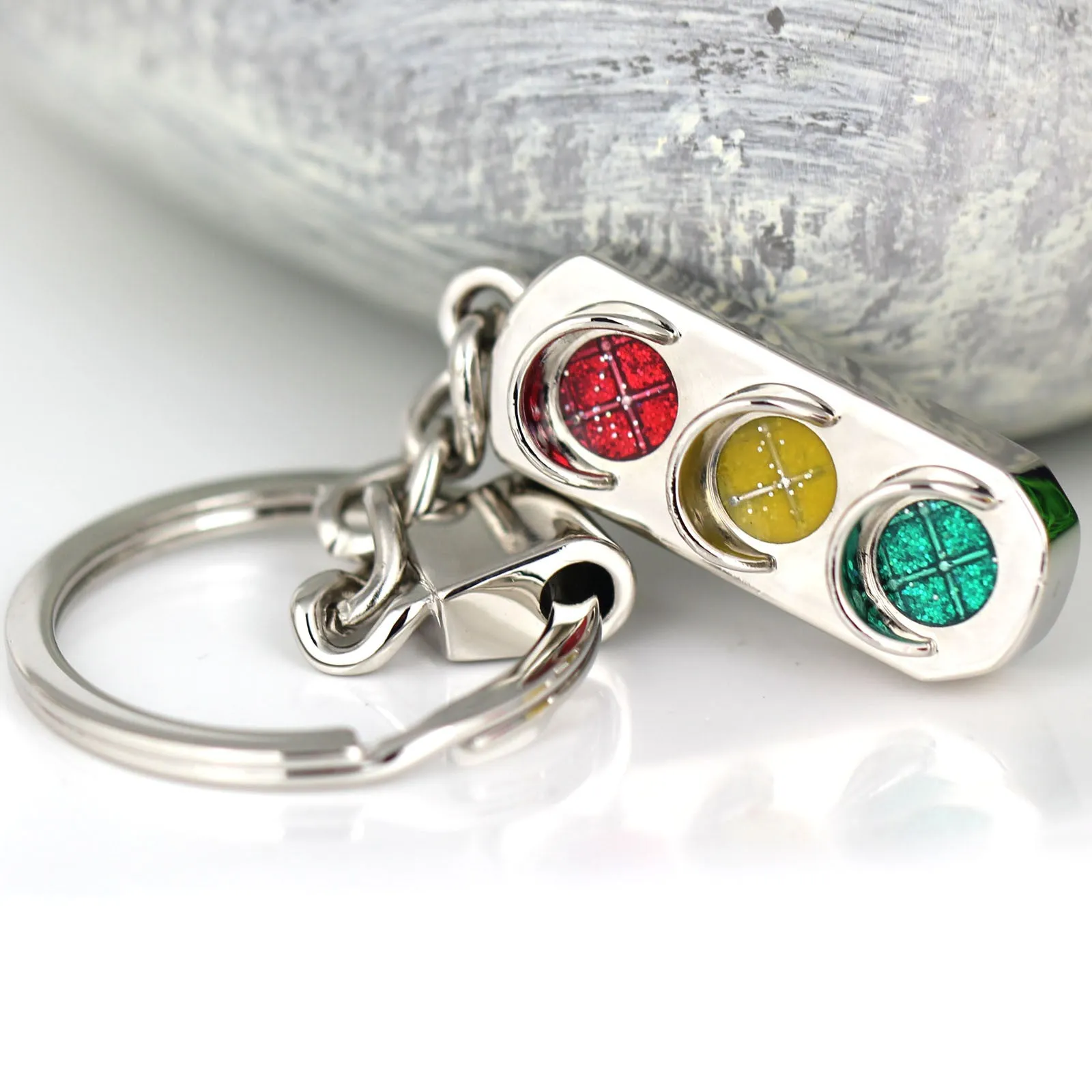 High quality Traffic lights type keychain model key chains jewelry sports trinket key ring