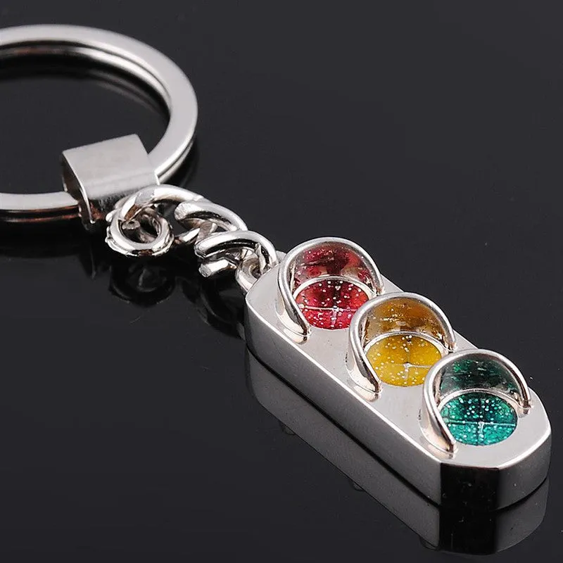 High quality Traffic lights type keychain model key chains jewelry sports trinket key ring