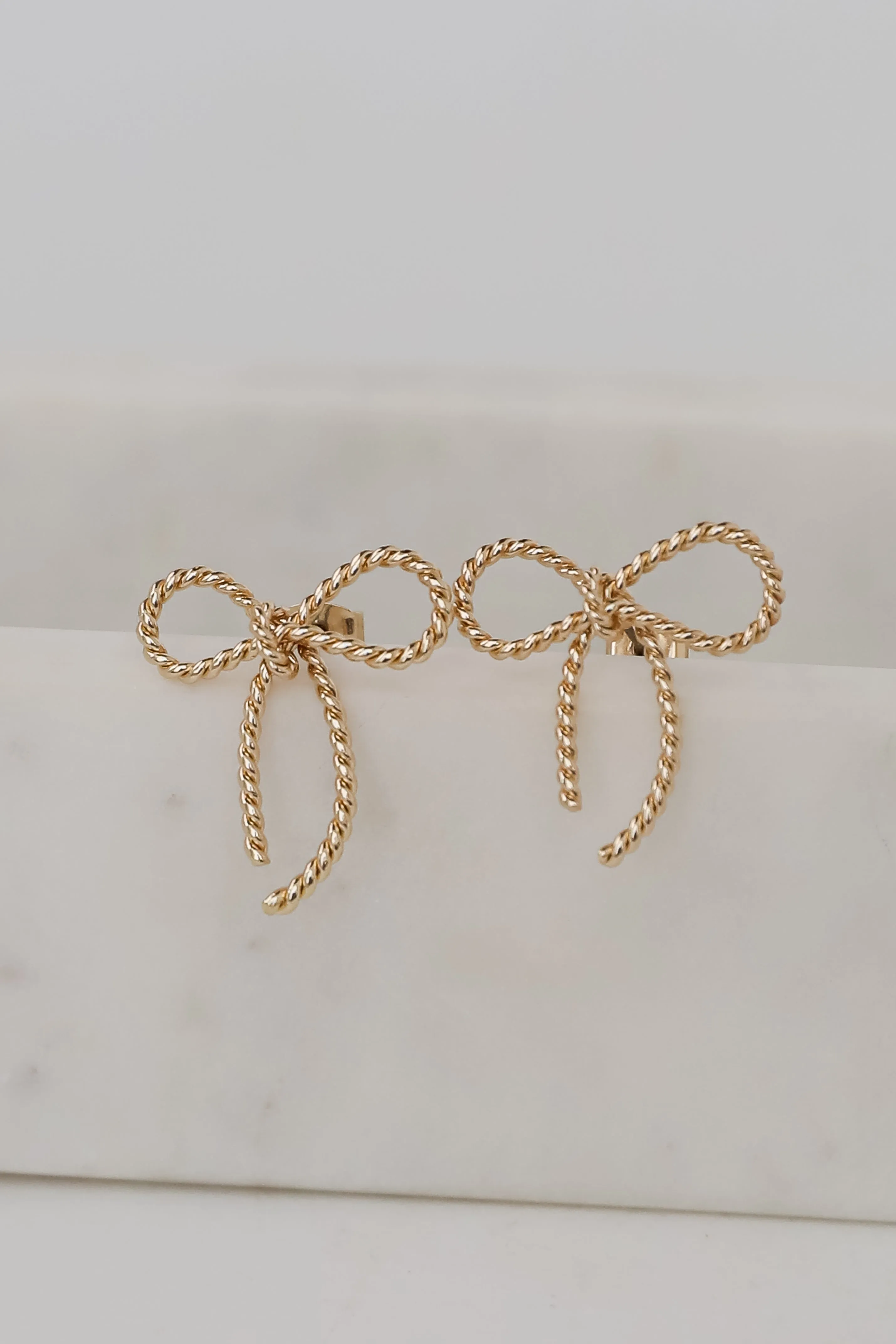 Katy Gold Bow Earrings