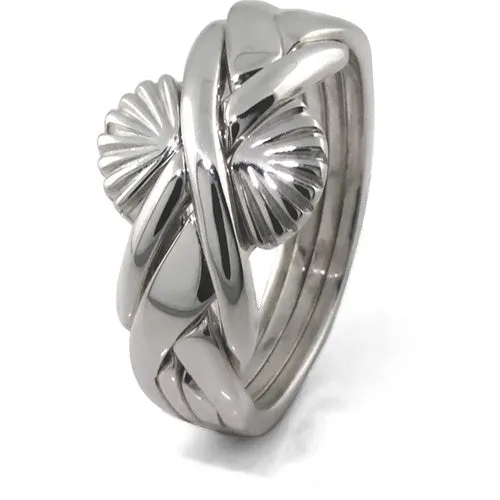 LADIES FAN 4 band STERLING SILVER Puzzle Ring 4FSD