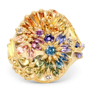 Large Blossom Crush Star Bright Signet Ring - Size 8.5 - 11677