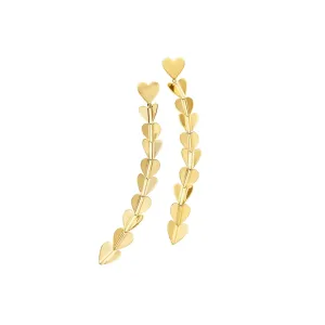 Medium Yellow Gold Wings of Love Drop Earrings