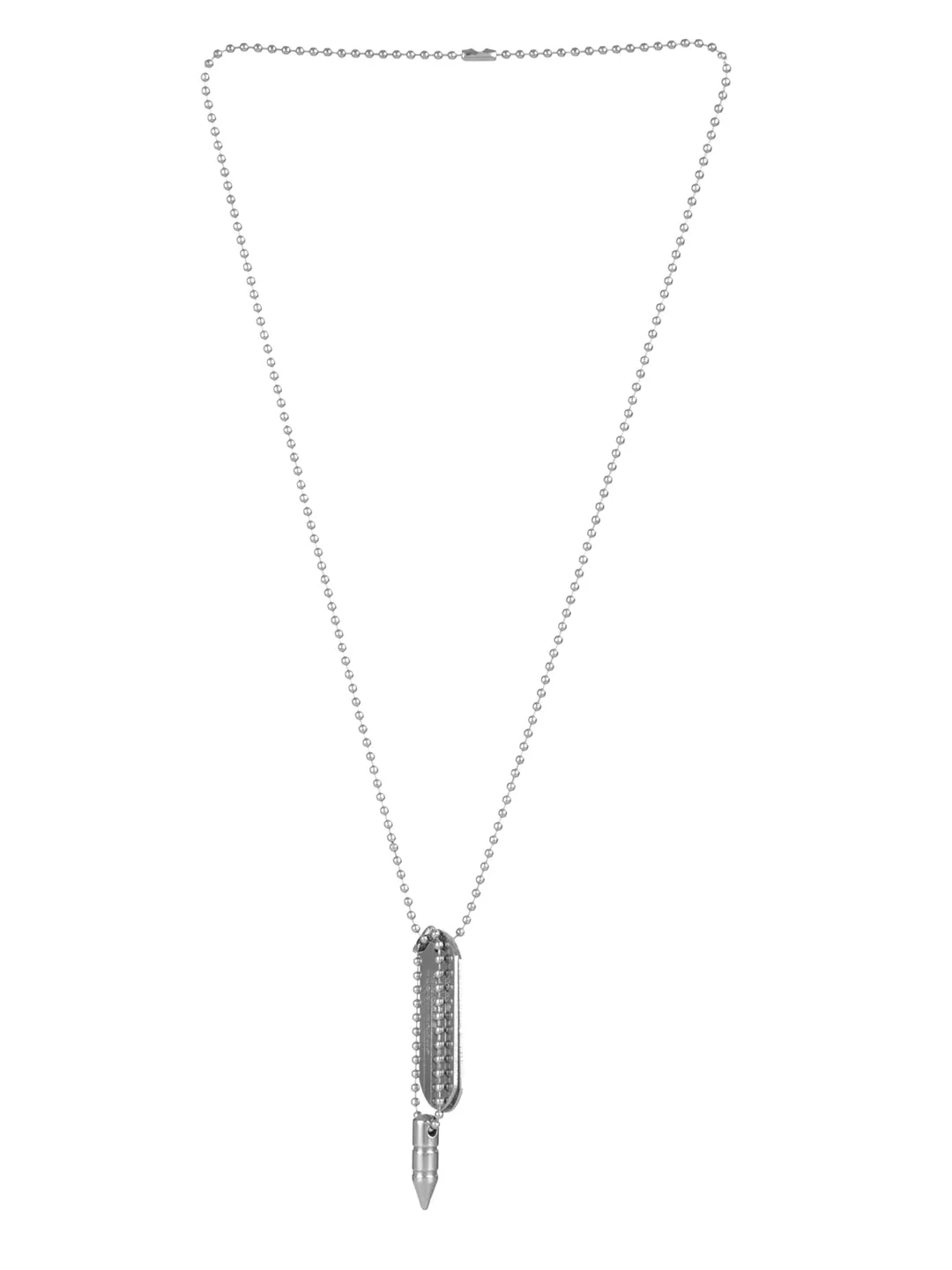 Men's Trendy Bullet Tag Silver-Plated Pendant for Men - Priyaasi