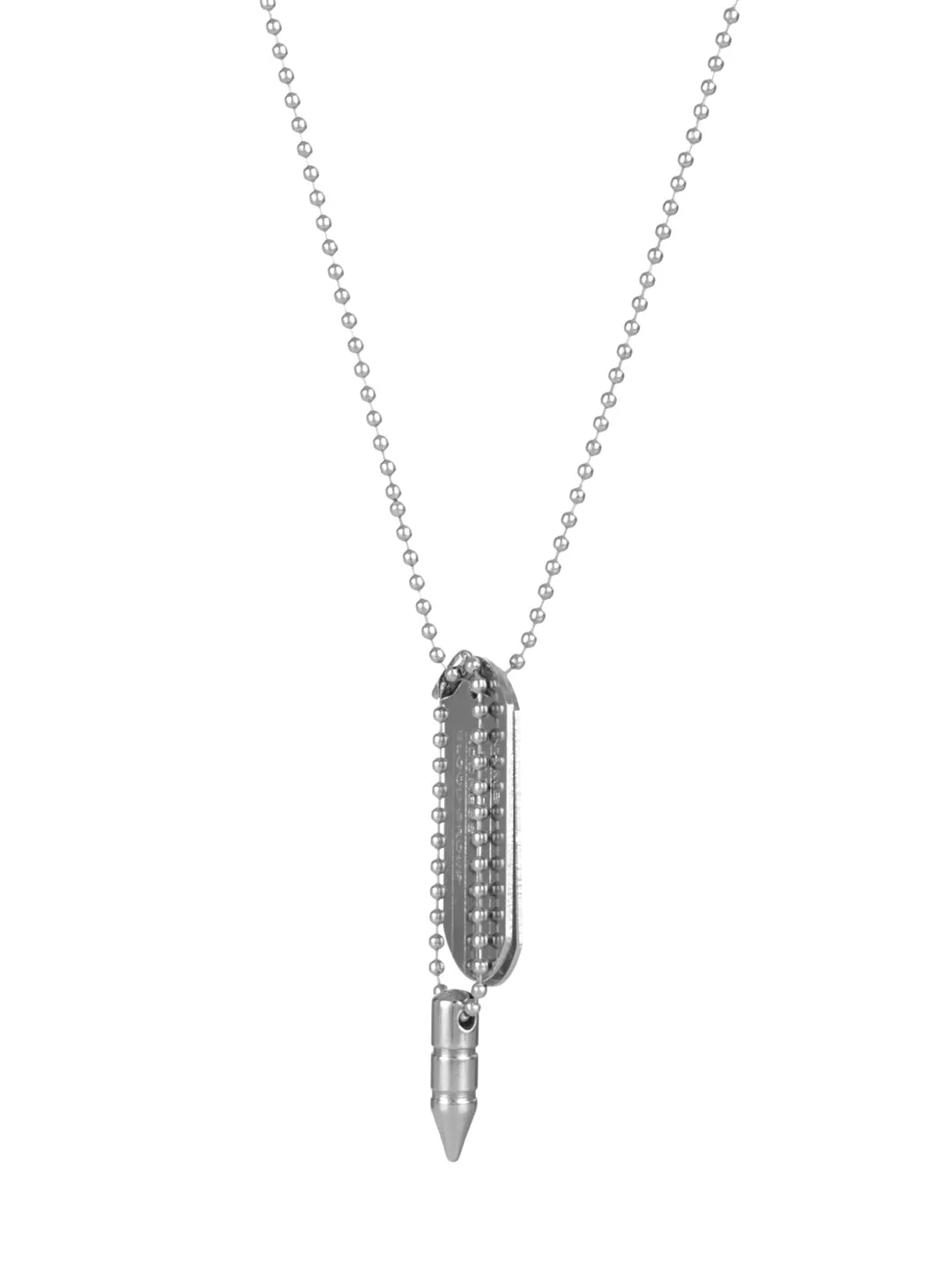 Men's Trendy Bullet Tag Silver-Plated Pendant for Men - Priyaasi