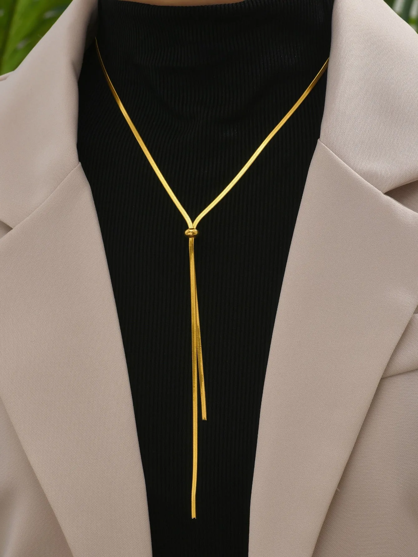 Minimalist Y Lariat Necklace Statement Necklace Modern Necklace Creative Jewelry