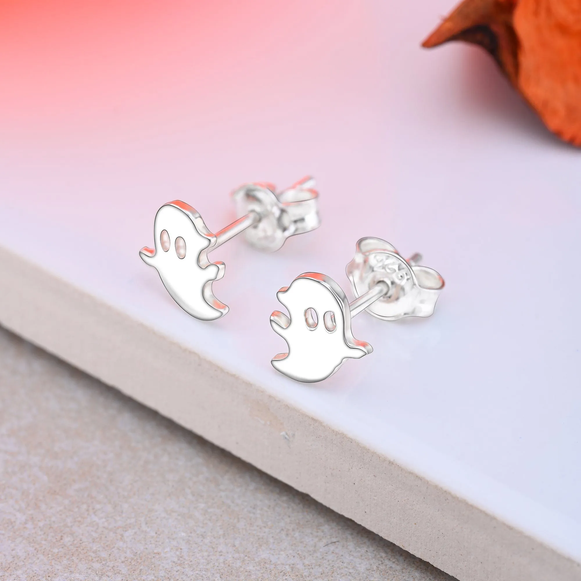 My Boo Cute Ghost Stud Earrings Sterling Silver