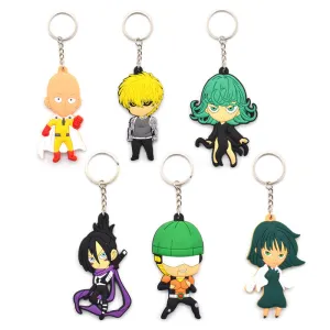 One Punch Man Silicone Key Chain Saitama Genos Tatsumaki