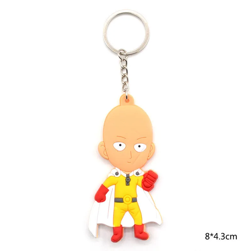 One Punch Man Silicone Key Chain Saitama Genos Tatsumaki