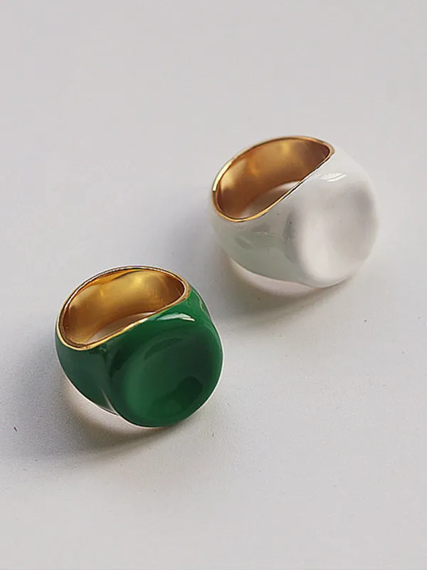 Original Creation Solid Color Geometric Rings Accessories