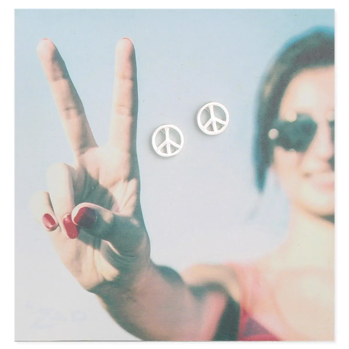 Peace Sign Stud Earrings