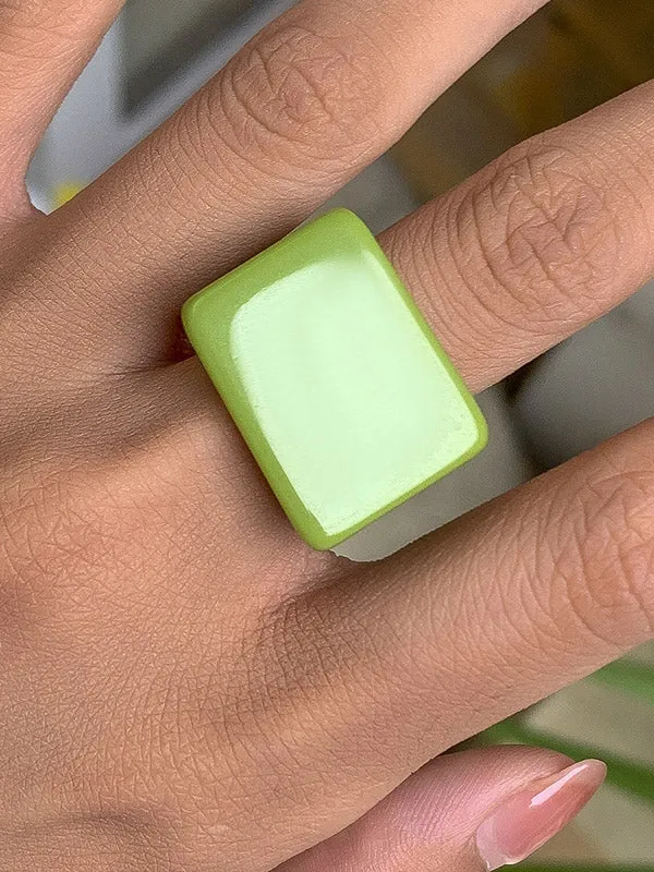 Purpdrank - Original Stylish Resin 8 Colors Geometric Ring