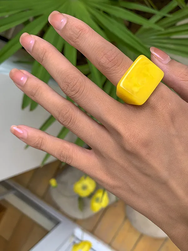 Purpdrank - Original Stylish Resin 8 Colors Geometric Ring