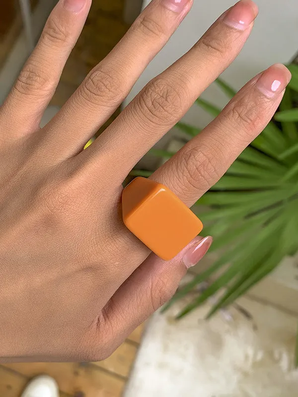 Purpdrank - Original Stylish Resin 8 Colors Geometric Ring