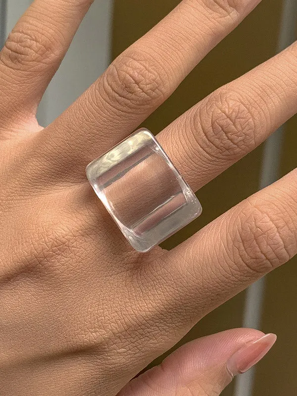 Purpdrank - Original Stylish Resin 8 Colors Geometric Ring