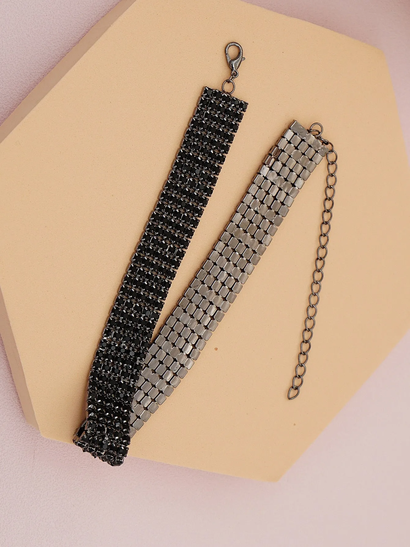 Rhinestone Decor Choker Statement Necklace Modern Necklace Creative Jewelry