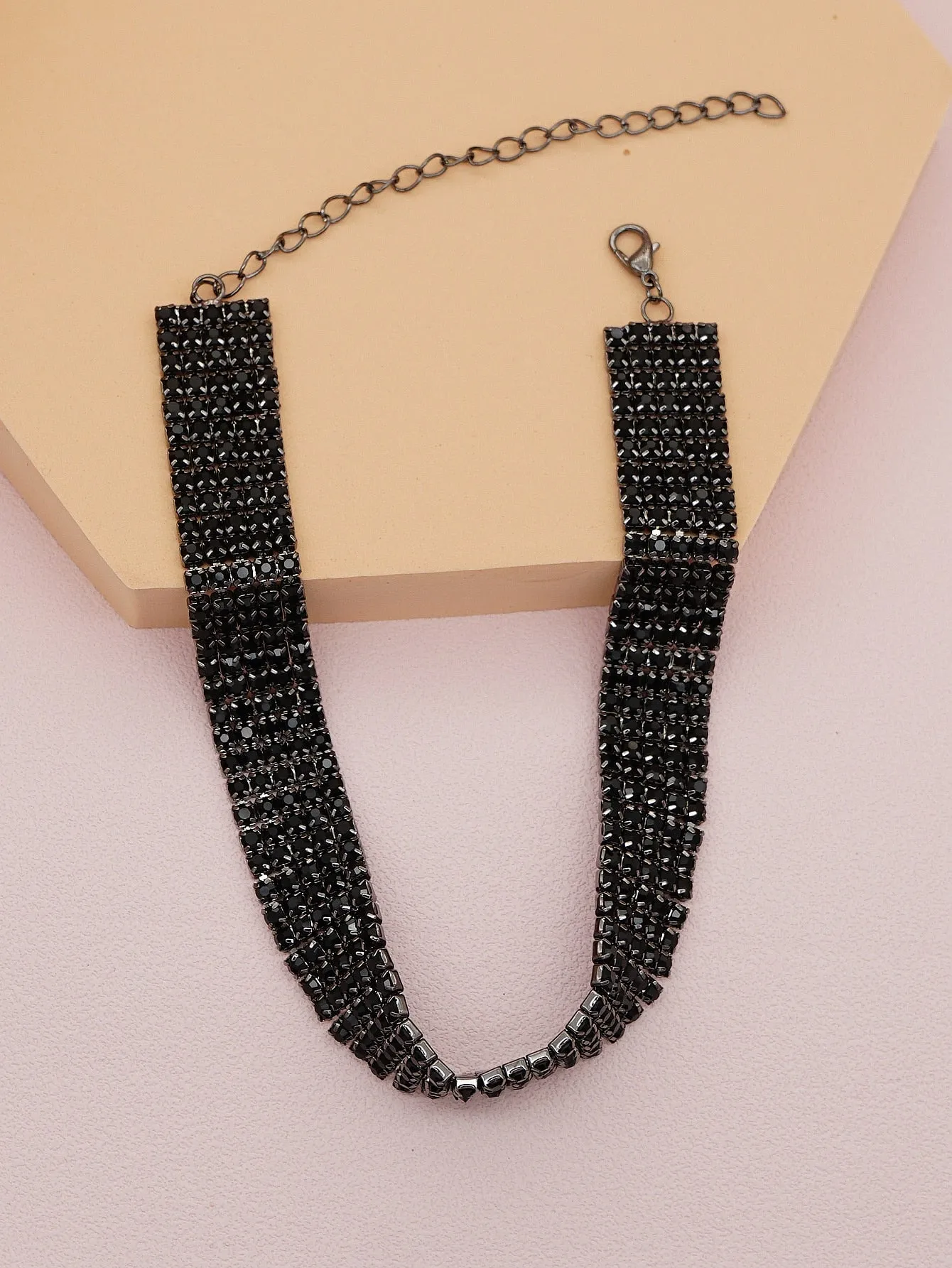 Rhinestone Decor Choker Statement Necklace Modern Necklace Creative Jewelry