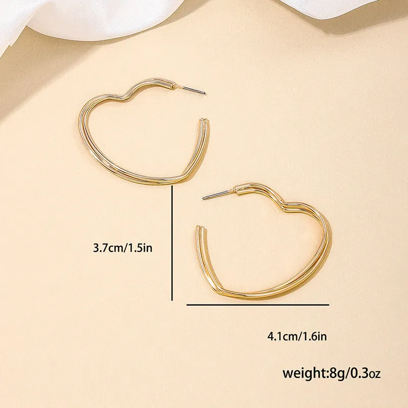 Romantic Heart-shaped Lady Earrings with Chic Spring Twist