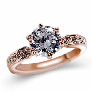 Rose gold color engagement Zircon Rings