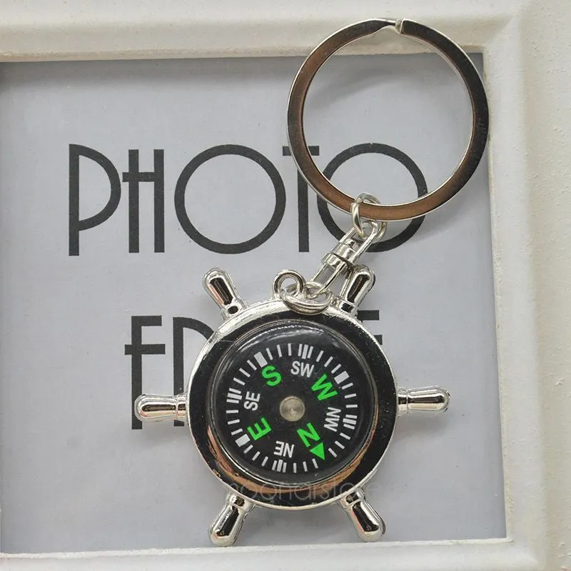 Rudder compass multifunctional keychain male key ring Rudder Helm Key Ring