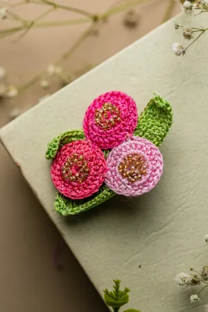 Samoolam Handmade Popies Brooch Pink