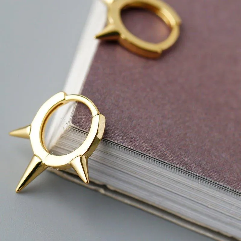 Simple Minimalist Punk Rivet Hoop Earrings