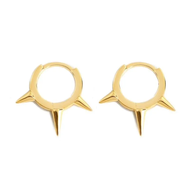 Simple Minimalist Punk Rivet Hoop Earrings