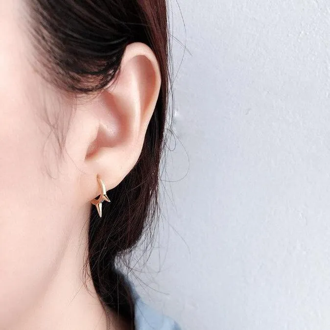 Simple Minimalist Punk Rivet Hoop Earrings