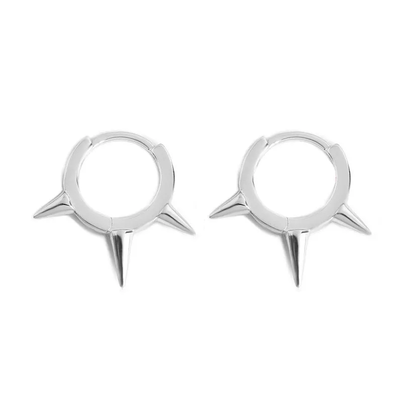 Simple Minimalist Punk Rivet Hoop Earrings