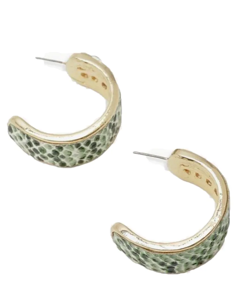 Snake Print Hoop Earrings