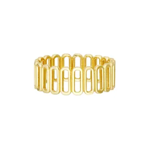 Solid Paperclip Ring | Genuine 14K Yellow Gold