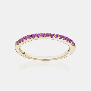 Stackable Pavé Pink Sapphire Ring